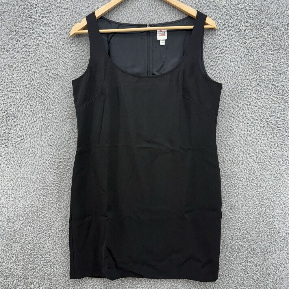 Emanuel Ungaro Liberte Women's 10 Black Midi Sleeveless Back Zip Casual Dress‎